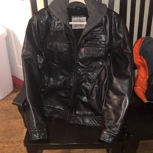 Levi’s men leather faux motorcycle jacket